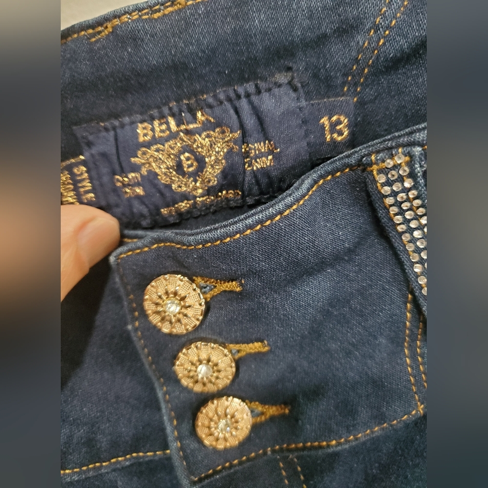 BELLA B  Women's Midnight Blue Jeans with Rhinestone Embelishment Strechy